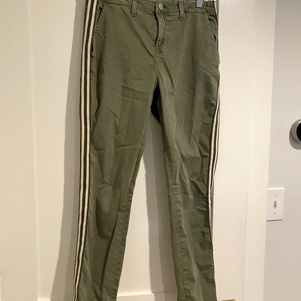 L’ agence Jem trouser 26 green with side stripe